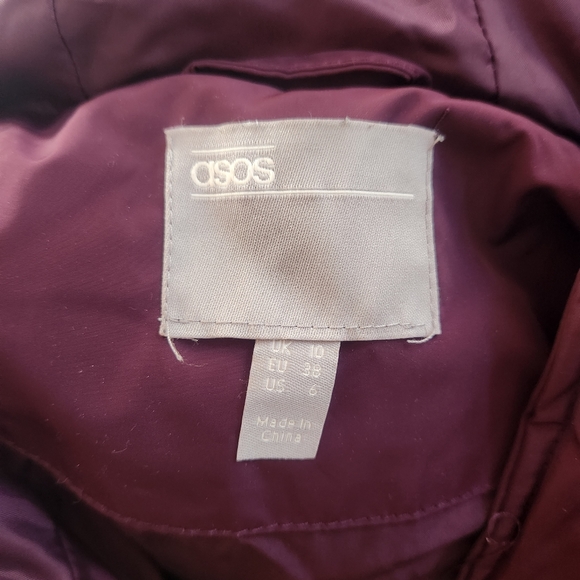 ASOS Puffer Jacket, Size 6, Purple - Picture 6 of 7